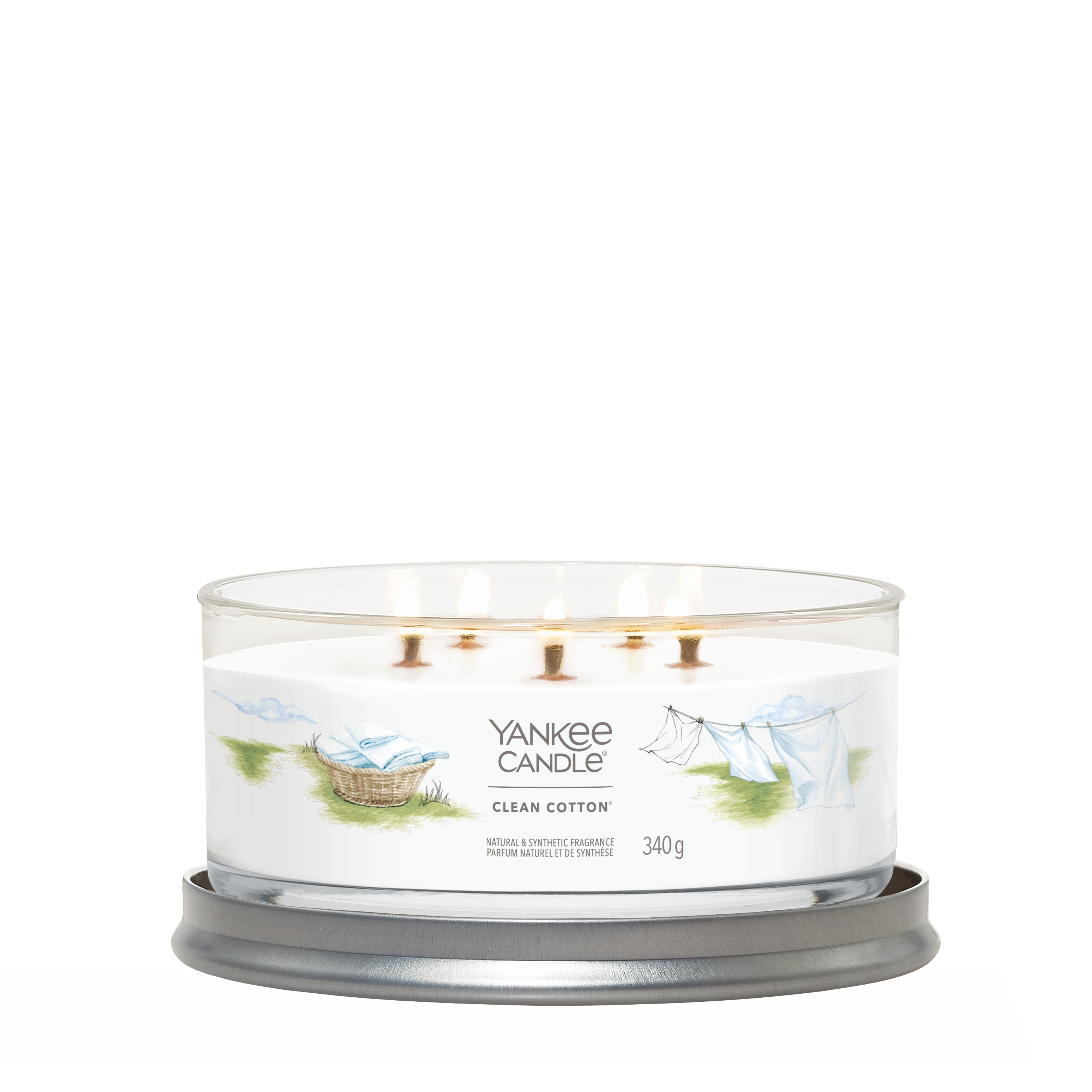 Ароматическая свеча Yankee Candle Signature средняя 5 фитилей, Чистый хлопок 340 гр