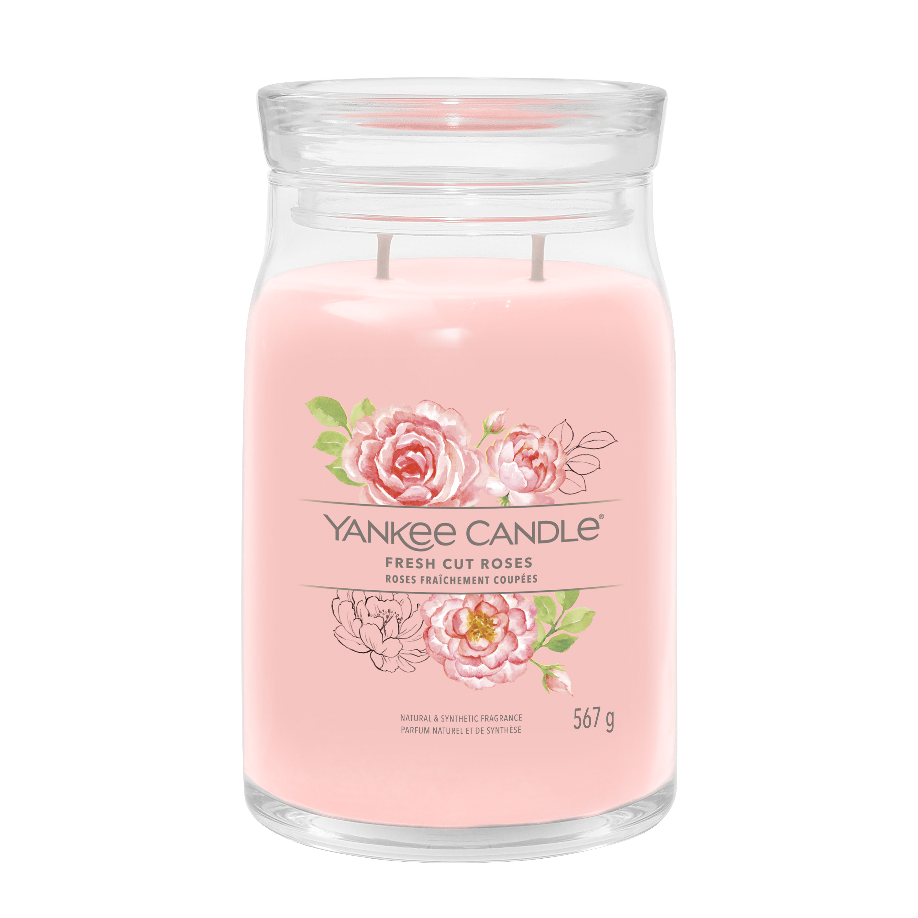 Ароматическая свеча Yankee Candle Signature большаая 2 фитиля, Свежесрезанные розы 567 гр