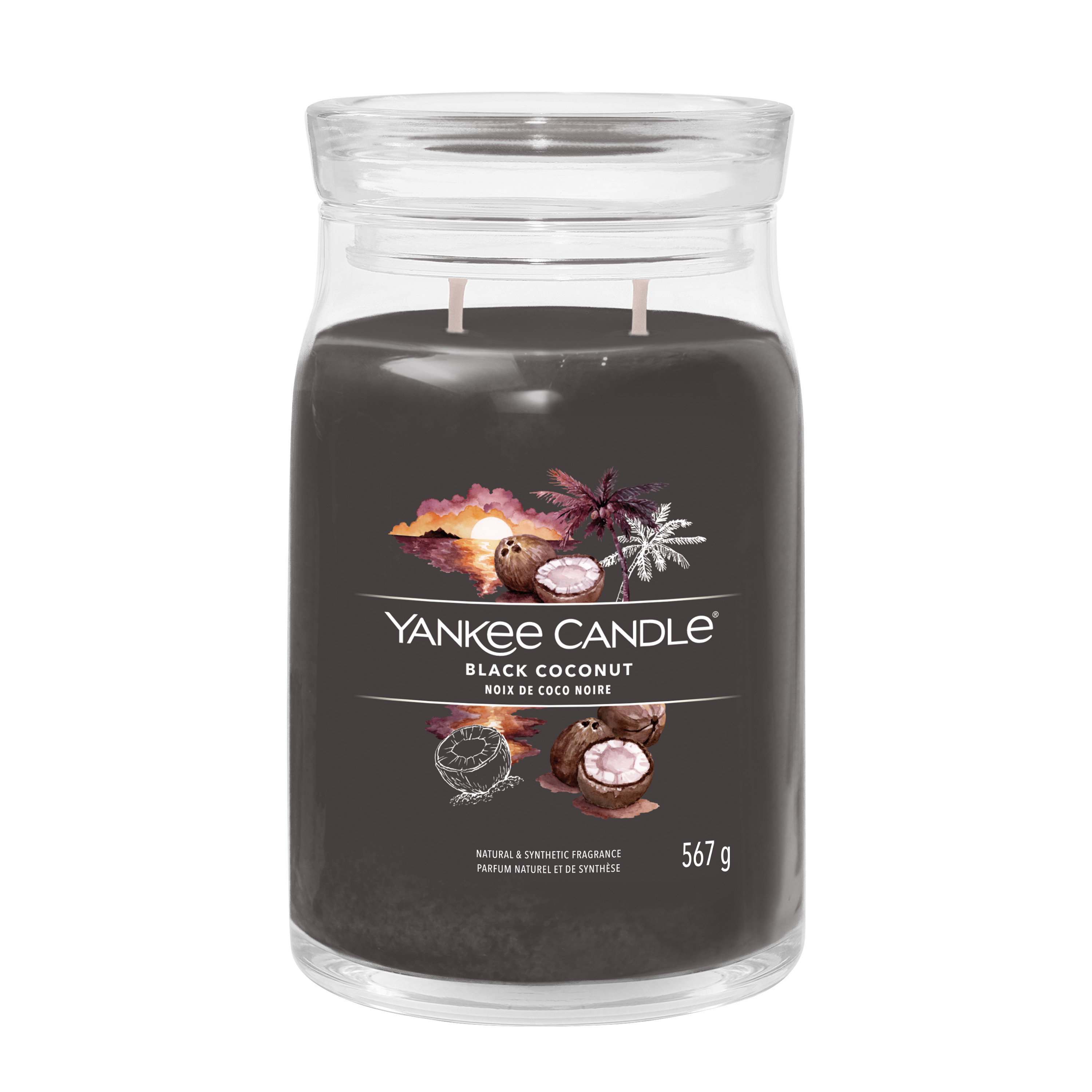 Ароматическая свеча Yankee Candle Signature большаая 2 фитиля, Черный кокос 567 гр