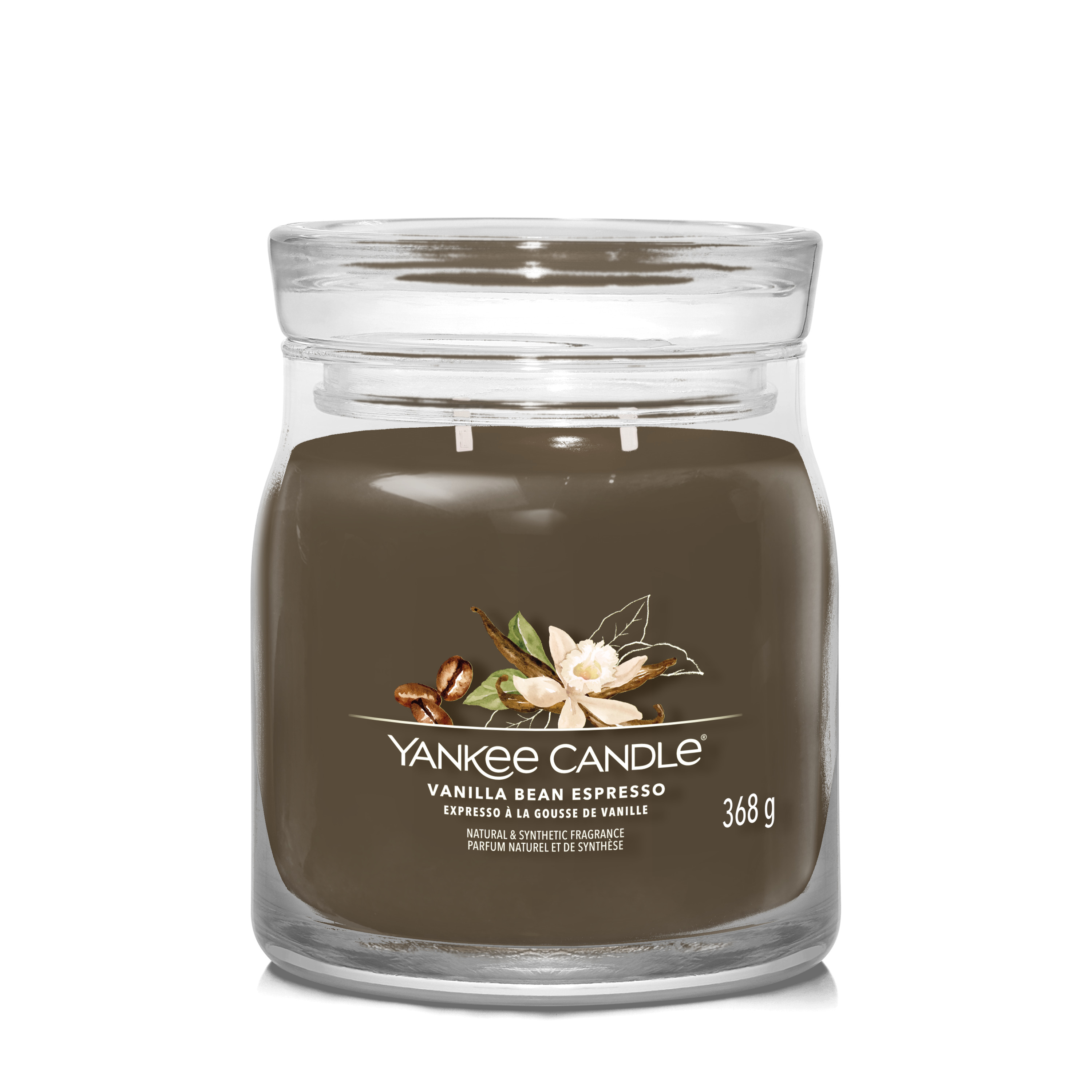 Ароматическая свеча Yankee Candle Signature средняя 2 фитиля, Эспрессо из ванильных зерен 369 гр